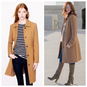 {J.Crew} Lady Day Coat in Camel SZ 00P EUC